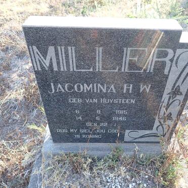 MILLER Jacomina H.W. VAN HUYSSTEEN 1915-1946