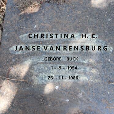 RENSBURG Christina H.C., Janse van 1954-1986