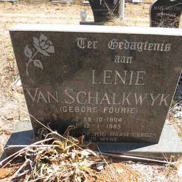 SCHALKWYK Lenie, van nee FOURIE 1904-1985