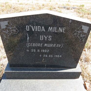 UYS D'Vida Milne nee MURRAY 1902-1984