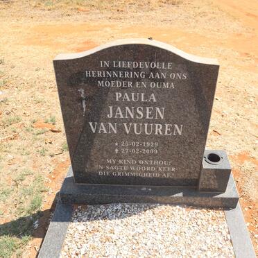 VUUREN Paula, Jansen van 1929-2009