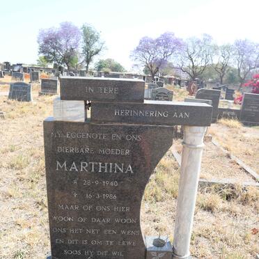 WYNGAARDT Marthina, van 1940-1986