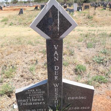 WESTHUIZEN Mattheus Johannes, van der 1944-20??