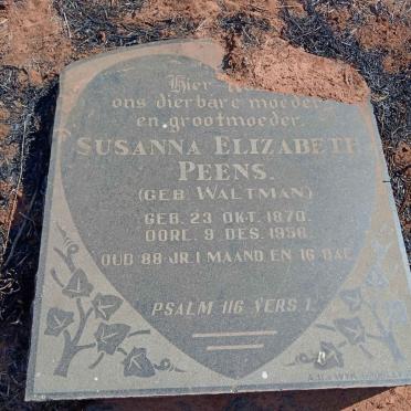 PEENS Susanna Elizabeth nee WALTMAN 1870-1958