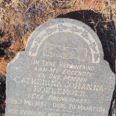 KOEKEMOER Catherina Johanna nee BRONKHORST 1897-1941