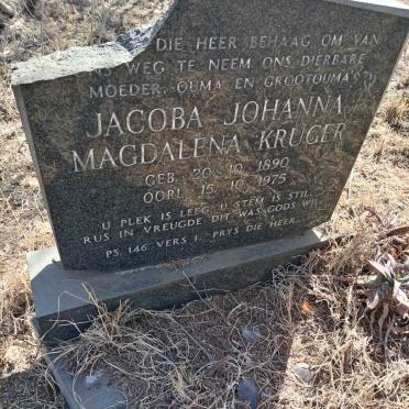 KRUGER Jacoba Johanna Magdalena 1890-1975