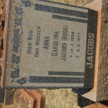 JACOBS Anna Carolina nee ROOS 1888-1977 