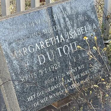 TOIT Margaretha Isabella, du 1927-2006