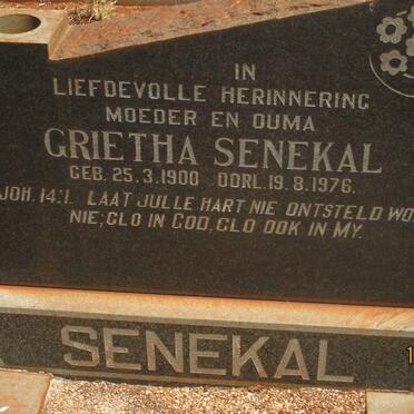 SENEKAL Gert 1894-1962 &amp; Grietha 1900-1976