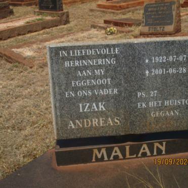 MALAN Izak Andreas 1922-2001