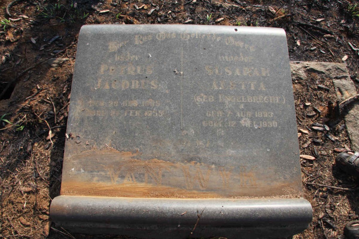 WYK Petrus Jacobus, van 1885-1955 & Susarah Aletta ENGELBRECHT 1893-1930