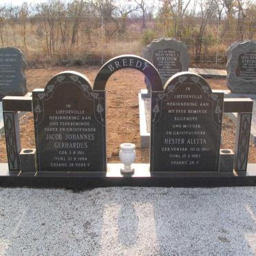 BREEDT Jacob Johannes Gerhardus 1911-1984 &amp; Hester Aletta VENTER 1910-1983