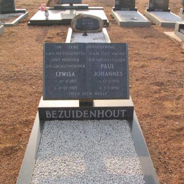 BEZUIDENHOUT Paul Johannes 1916-1996 &amp; Lewisa 1917-1989