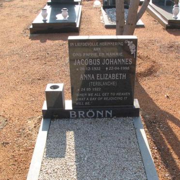 BRÖNN Jacobus Johannes 1922-1998 &amp; Anna Elizabeth TERBLANCHE 1922-