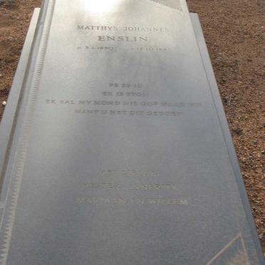 ENSLIN Matthys Johannes 1950-1982