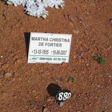 FORTIER Martha Christina, de 1955-2007