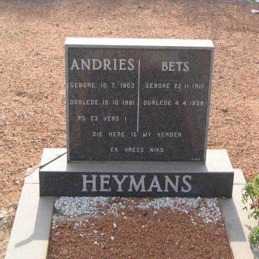 HEYMANS Andries 1903-1981 &amp; Bets 1910-1998