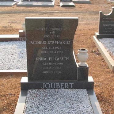 JOUBERT Jacobus Stephanus 1928-1988 &amp; Anna Elizabeth HANEKOM 1937-1988