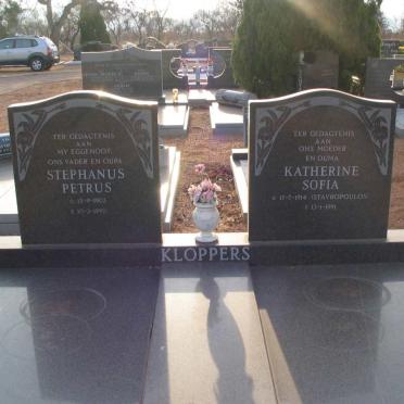 KLOPPERS Stephanus Petrus 1903-1996 &amp; Katherine Sofia STAVOPOULOS 1914-1991