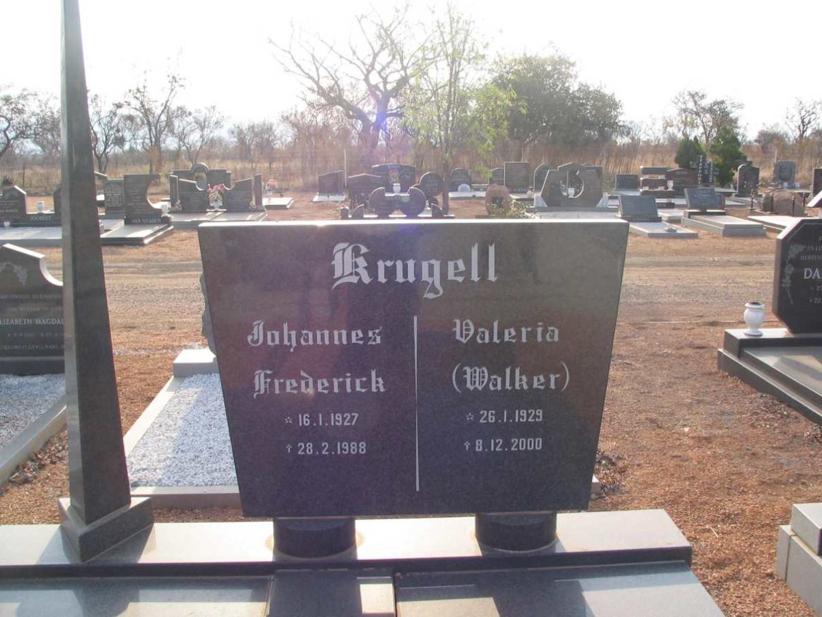 KRUGELL Frederick 1927-1988 & Valeria WALKER 1929-2000