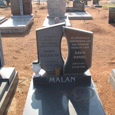 MALAN David Daniel 1917-1998 &amp; Maria Elizabeth 1933-1998