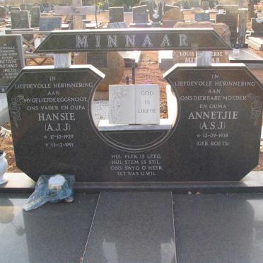 MINNAAR A.J.J. 1929-1991 &amp; A.S.J. ROETS 1938-