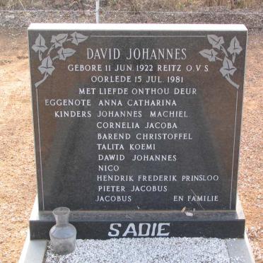 SADIE David Johannes 1922-1981