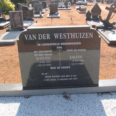 WESTHUIZEN David, van der 1921-1993 :: VAN DER WESTHUIZEN Deon 1964-1996