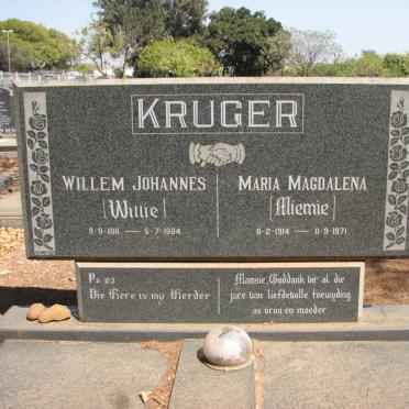 KRUGER Willem Johannes 1911-1994 &amp; Maria Magdalena 1914-1971