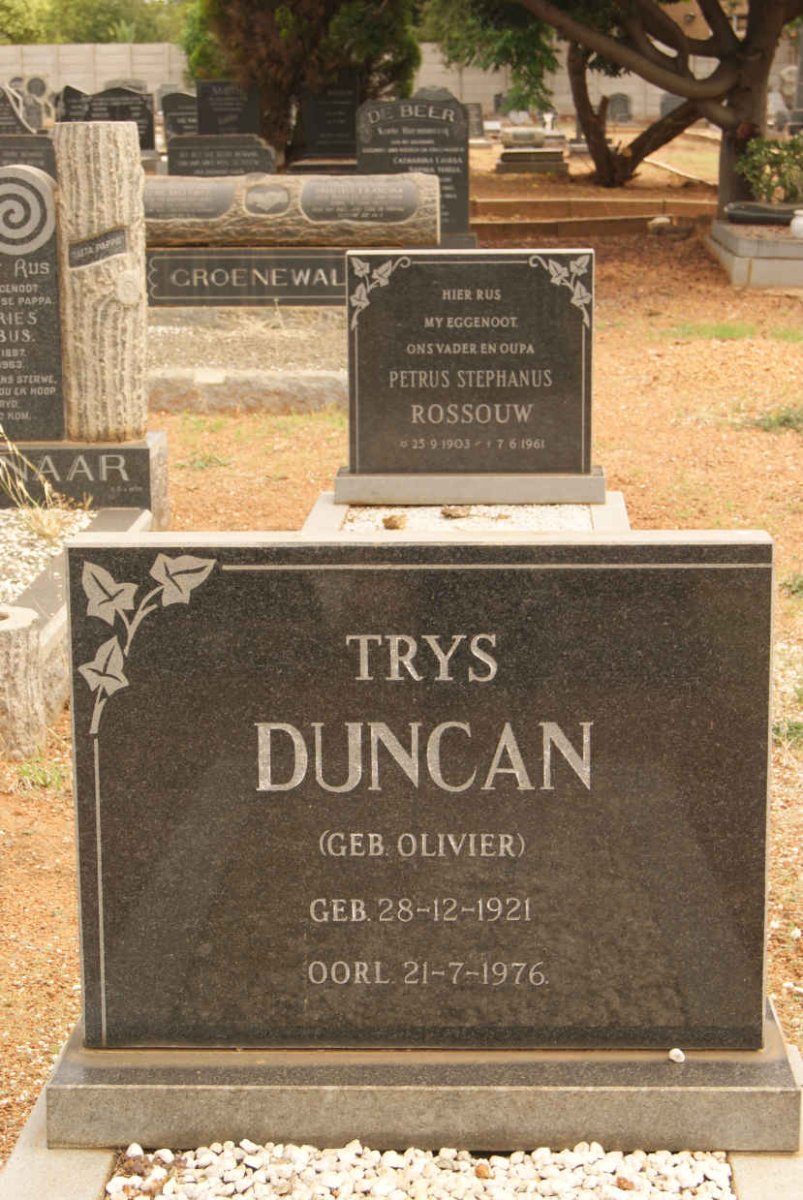 DUNCAN Trys nee OLIVIER 1921-1976