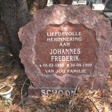 SCHOONBEE Johannes Fredrik 1959-1999