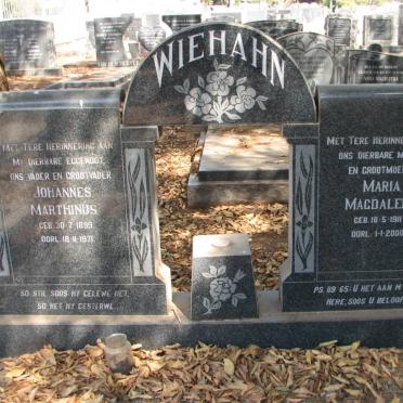 WIEHAHN Johannes Marthinus 1899-1971 &amp; Maria Magdalena 1911-2000