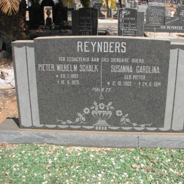 REYNDERS Pieter Wilhelm Schalk 1897-1975 &amp; Susanna Carolina PUTTER 1902-1974