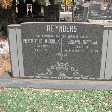 REYNDERS Pieter Wilhelm Schalk 1897-1975 &amp; Susanna Carolina PUTTER 1902-1974