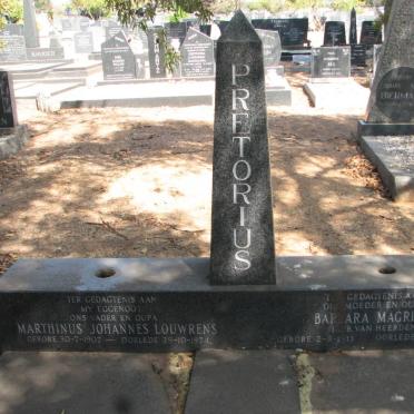 PRETORIUS Marthinus Johannes Louwrens 1907-1974 &amp; Barbara Magrieta VAN HEERDEN 1913-1996