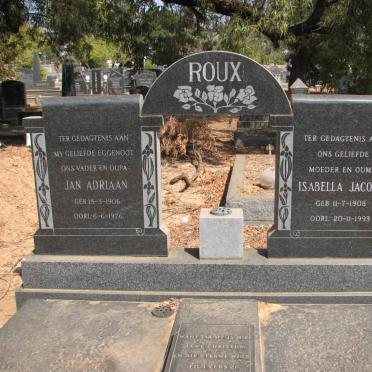 ROUX Jan Adriaan 1906-1976 &amp; Isabella Jacoba 1908-1993