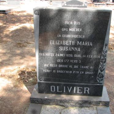 OLIVIER Elizabeth Maria Susanna nee KOTZE 1896-1986
