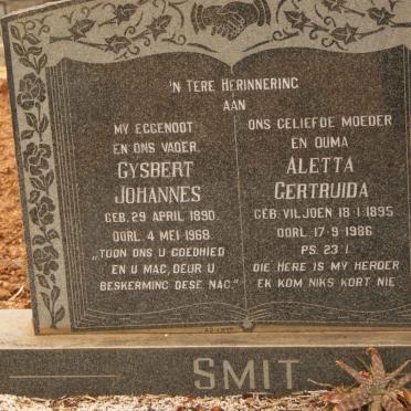 SMIT Gysbert Johannes 1890-1968 &amp; Aletta Gertruida VILJOEN 1895-1986