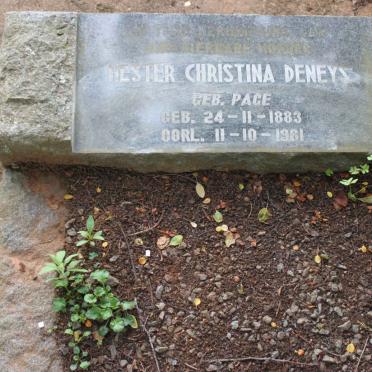 DENEYS Hester Christina nee PAGE 1883-1961
