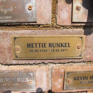 RUNKEL Hester Antoinette Francina 1924-1977