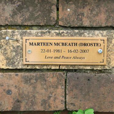 McBEATH Marteen nee DROSTE 1981-2007