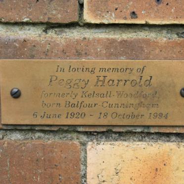 HARROLD Peggy formerly KELSALL-WOODFORD nee BALFOUR-CUNNINGHAM 1920-1994