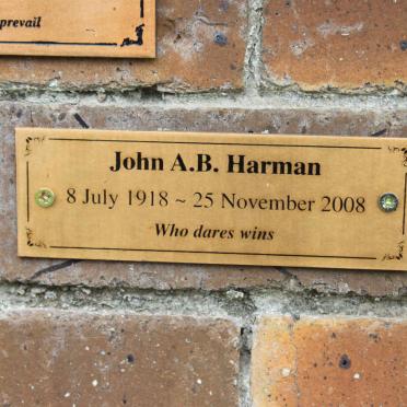 HARMAN John A.B. 1918-2008