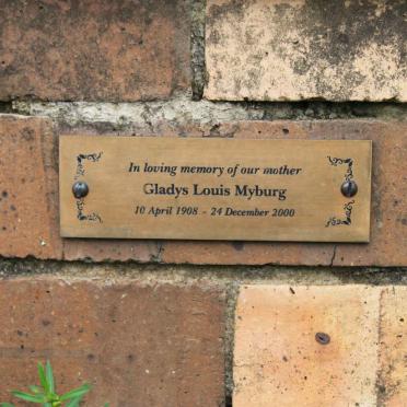 MYBURG Gladys Louis 1908-2000