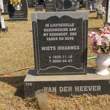 HEEVER Wiets Johannes, van der 1930-2006