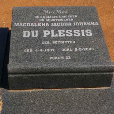 PLESSIS Magdalena Jacoba Johanna, du nee POTGIETER 1907-2003