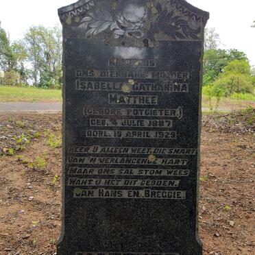 MATTHEE Isabella Catharina Matthee nee POTGIETER 1887-1929