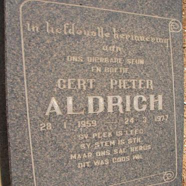 ALDRICH Gert Pieter 1959-1977