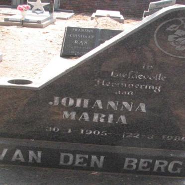 BERG Johanna Maria, van den 1905-1980
