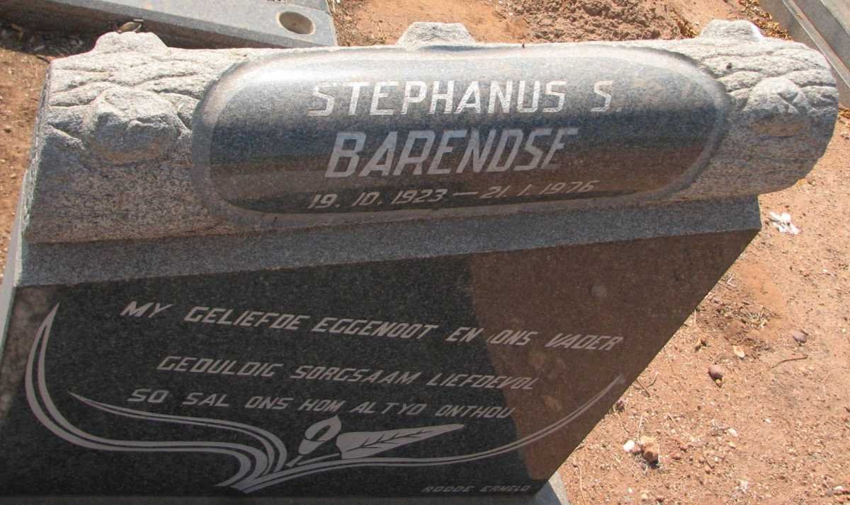 BARENDSE Stephanus S. 1923-1976